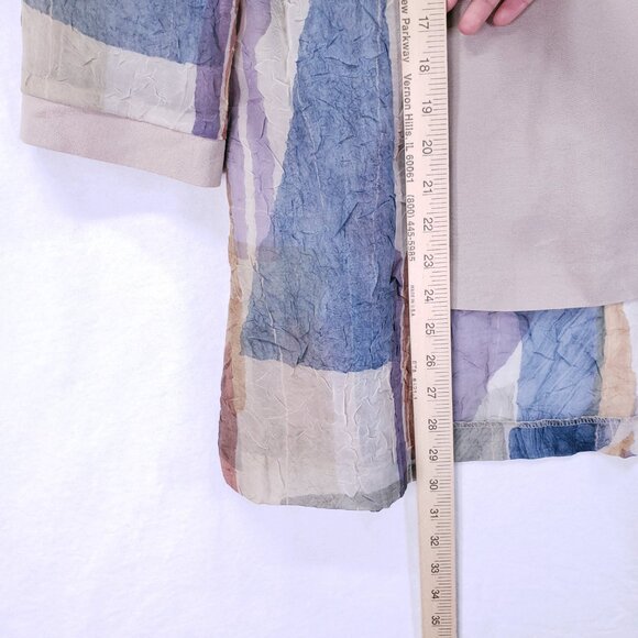 Vintage R&M Richards by Karen Kwong Colorful Earth Tones Modest Sheer Top 10 - Picture 5 of 15